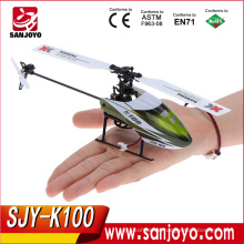 Top sale rc XK 2.4GHz 6CH 3D 6G System in green color RC Helicopter Airplane RTF with transmitter SJY-K100 VS K110